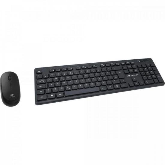 Kit Teclado + Mouse Sem Fio K-W20BK Preto C3TECH