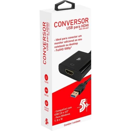 Conversor Pix 075-0827 USB para HDMI 15cm