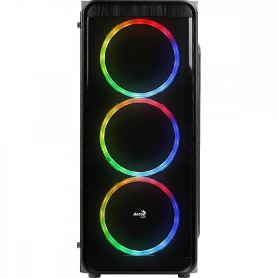 Gabinete Gamer Aerocool Window Preto RGB Lateral Acrílico