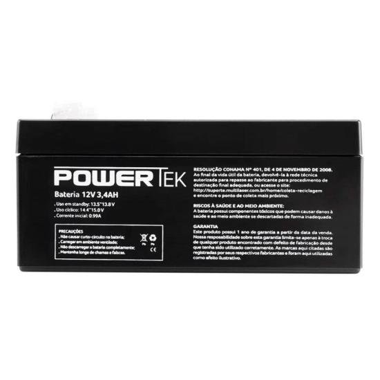 Bateria Selada 12V 3.4Ah EN008 POWERTEK