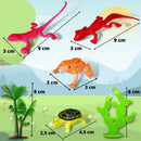 Kit Animais De Brinquedo Répteis Cobra Jacaré Sapo Lagarto