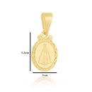 Corrente Elo Alongado Fecho Gaveta 2mm - 5g - 70 Cm + Pingente Medalha Nossa Senhora Pequeno - 1,5 X 1,0 Cm