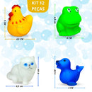 Bichinhos De Vinil Brinquedo De Banho Do Bebê Kit 12 Peças