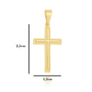 Corrente Tijolinho Fecho Gaveta 1,5mm - 6g - 70 Cm + Pingente Cruz Alto Relevo - 2,5 X 1,5 Cm