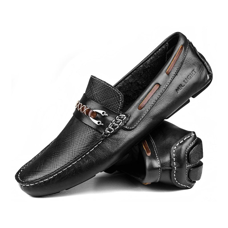 Mocassim Masculino Couro Látego Preto 300