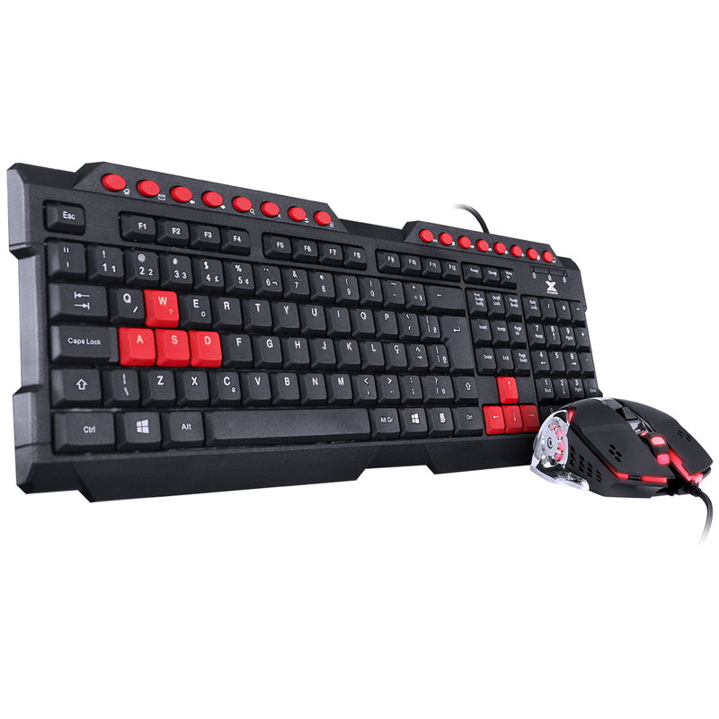 Kit Teclado E Mouse Gamer Grifo - Mouse 2400 Dpi Cabo Usb 1.8 Metros Led Vermelho - Vgc-01v