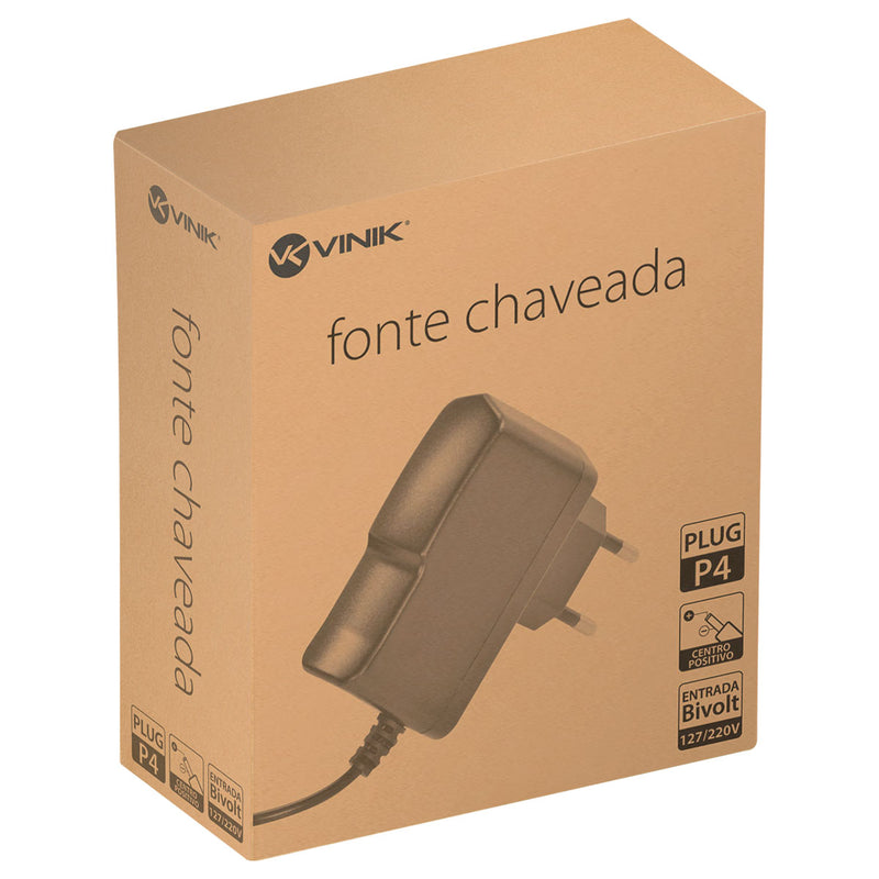 FONTE CHAVEADA 6V 1A 6W BIVOLT AUTOMATICO PLUG P4 - VFE0601