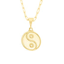 Corrente Elo Alongado Fecho Gaveta 2mm - 5g - 70 Cm + Pingente Yin-yang Pequeno - 1,5x 1,5 Cm