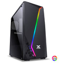 Gabinete Gamer Lynx Com Lateral Acrílica Preto Fita Led Rgb Frontal E Cover De Fonte