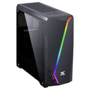 Gabinete Gamer Lynx Com Lateral Acrílica Preto Fita Led Rgb Frontal E Cover De Fonte