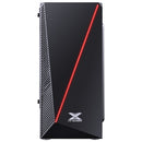 GABINETE GAMER PYXIS COM JANELA ACRÍLICA COM DOBRADIÇA PRETO FRONTAL COM FITA LED RGB
