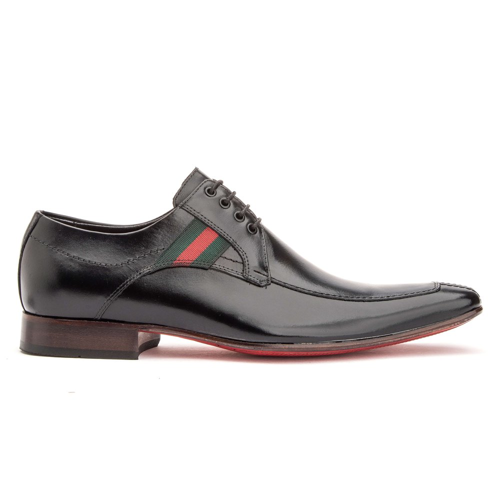 Sapato Social Derby Couro Cromo Preto 309