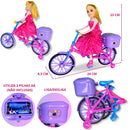 Boneca Com Bicicleta Ciclista Articulada Musical Anda E Luz