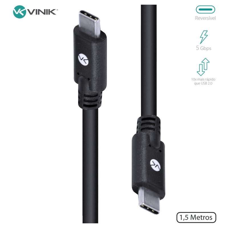 CABO USB TIPO C X TIPO C V3.2 GEN1 5GBPS 3A 1,5 METROS - C32G1-15