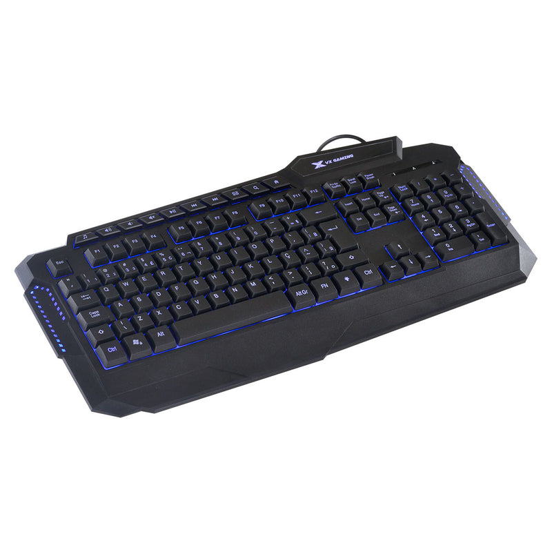 Teclado Gamer Hercules Com Multimidia Led 3 Cores Cabo Usb 1.8 Metros Abnt2 Preto - Gt200