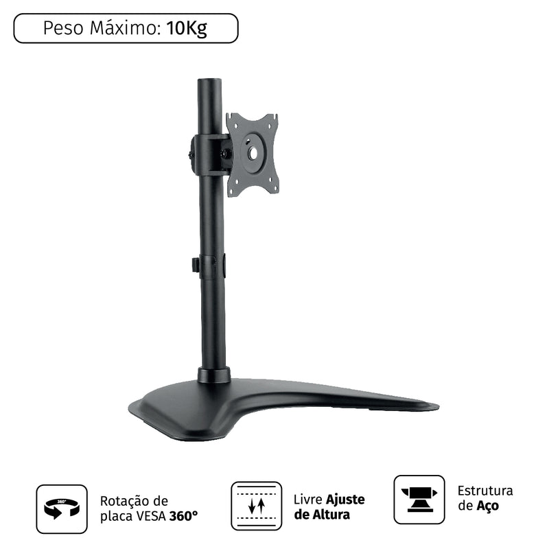 Suporte Para Monitor De Mesa 13"-27"" Vesa 100x100 Plmsm01b