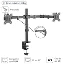 Suporte Articulado Para 2 Monitores 13""-32"" Vesa 100x100 Sm-341a