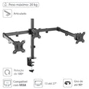 Suporte Para 3 Monitores 13"" 27"" Vesa 100x100 Sm-342a