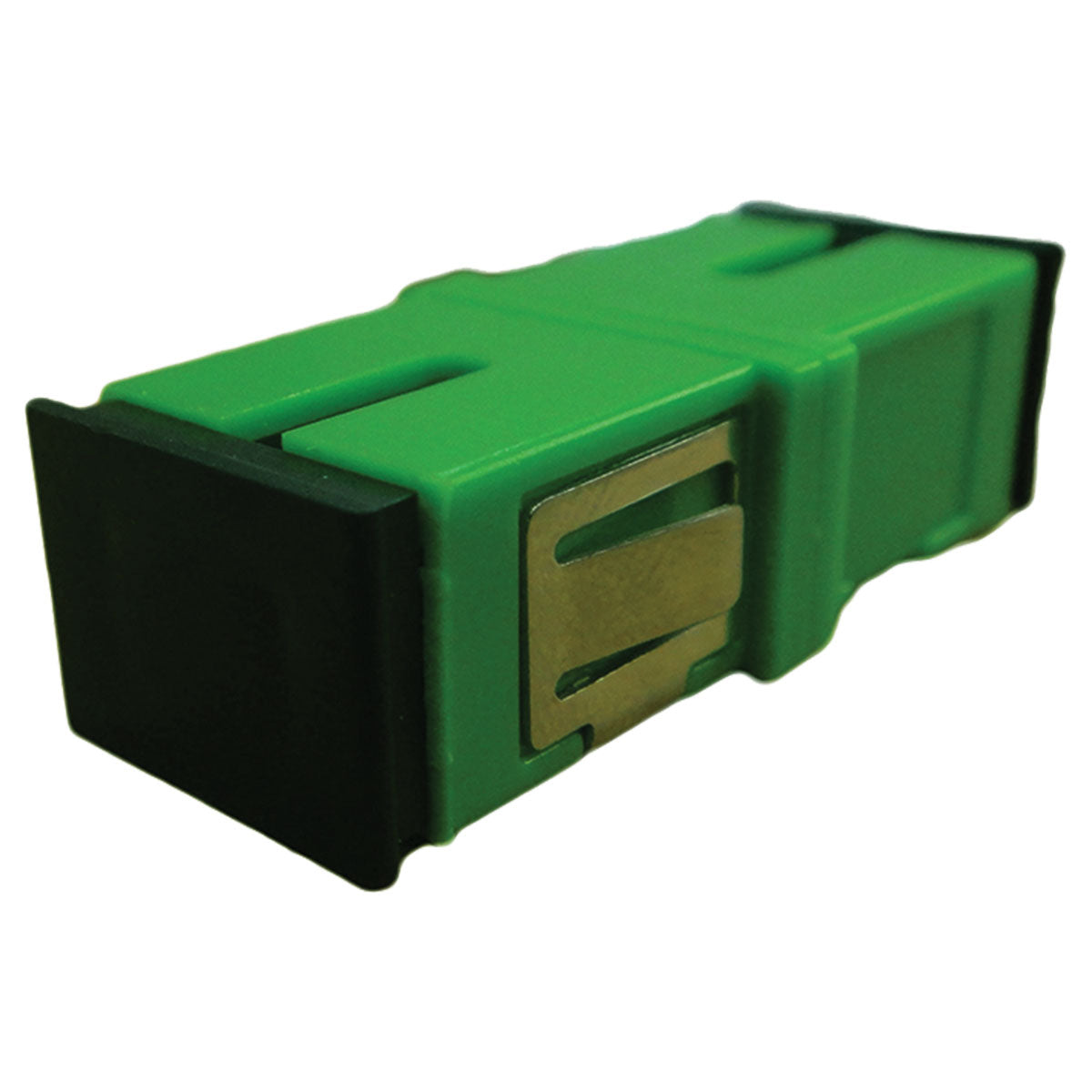 Adaptador Acoplador óptico Simplex Sc/sc/ Apc/apc Sem Abra Lateral Verde - PC / 25