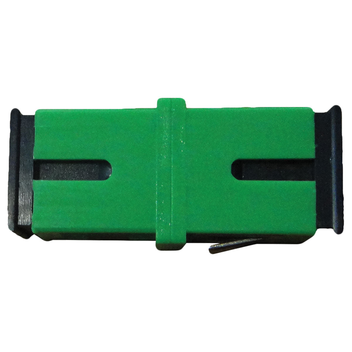 Adaptador Acoplador óptico Simplex Sc/sc/ Apc/apc Sem Abra Lateral Verde - PC / 25