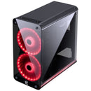 GABINETE MID-TOWER SOLARIS PRETO COM 2 FAN 20CM RGB COM FRONTAL E LATERAIS EM VIDRO TEMPERADO - SOLPTRGB2FV