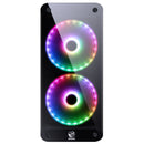 GABINETE MID-TOWER SOLARIS PRETO COM 2 FAN 20CM RGB COM FRONTAL E LATERAIS EM VIDRO TEMPERADO - SOLPTRGB2FV