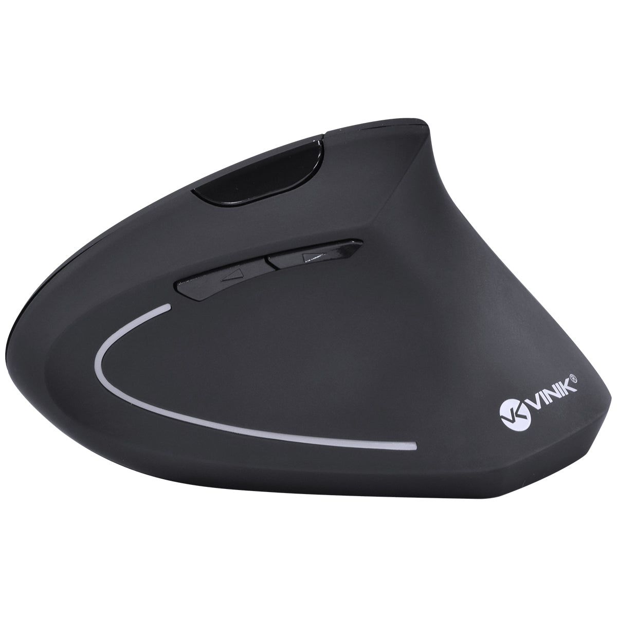 Mouse Sem Fio Recarregavel 2.4 Ghz Vertical Ergonomico Ortopedico Power Fit 1600 Dpi Preto Usb - Pm300