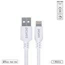 Cabo Para Iphone Original Usb A 2.0 Para Lightning Com Certificado Mfi 1 Metro Branco - Pualb-01