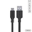 Cabo Para Celular Micro Usb Para Usb A 2.0 3 Metros Preto - Pmuap-3