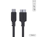 CABO PARA HD EXTERNO USB TIPO C PARA MICRO USB B 3.0 1 METRO PRETO - P3UCMBP-1
