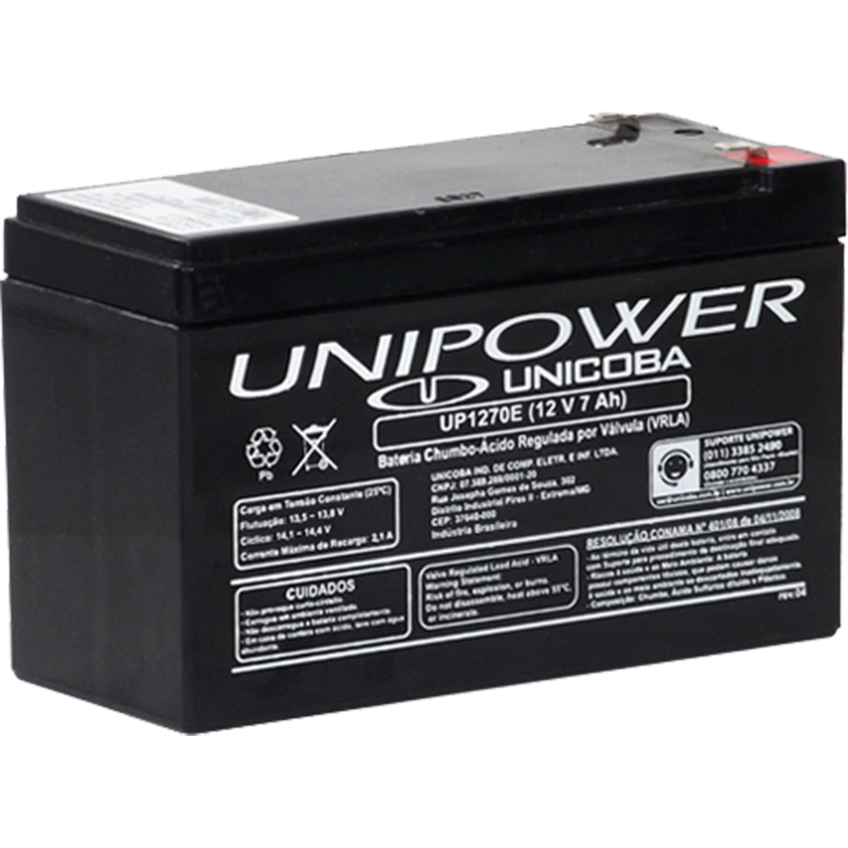 Bateria 12v 7a Selada Up1270e Unipower