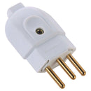 PLUGUE MACHO 2 PINOS + TERRA 10A 250V BRANCO - PC / 10