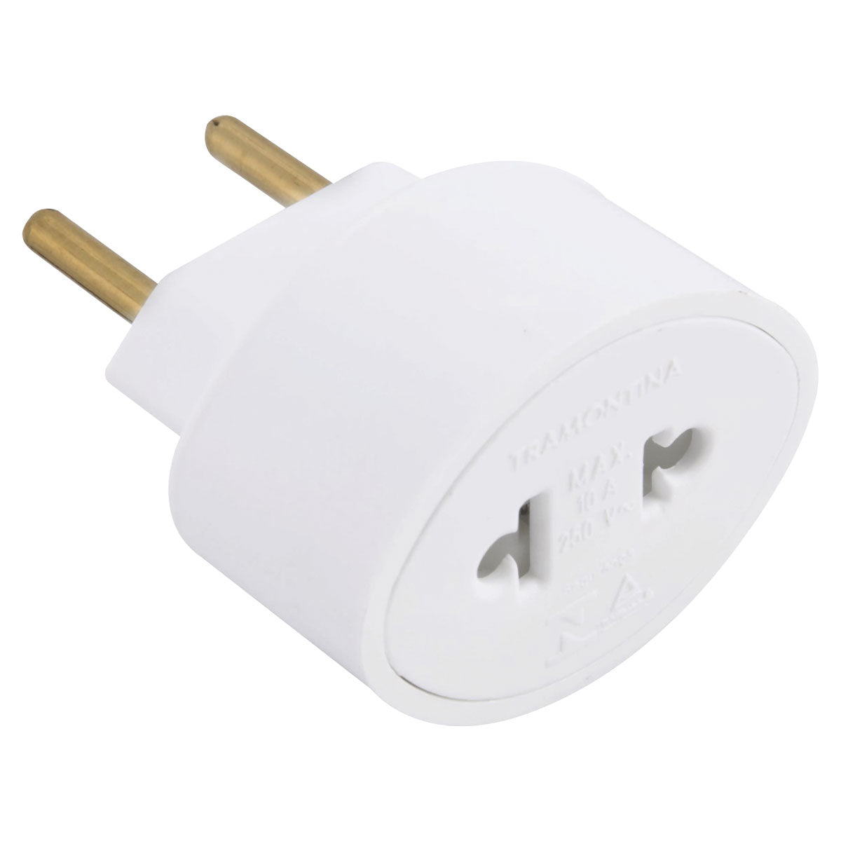 ADAPTADOR 2 PINOS UNIVERSAL 10A 250V BRANCO - PC / 10