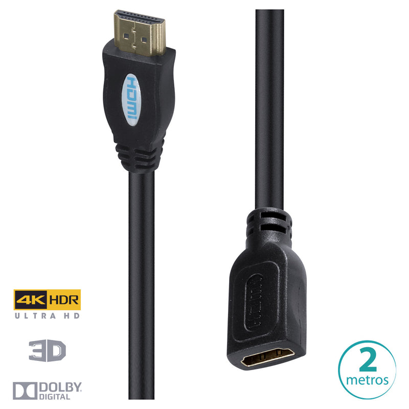 CABO EXTENSOR HDMI 2.0 4K ULTRA HD 3D CONEXÃO ETHERNET 2 METROS - H20F-2