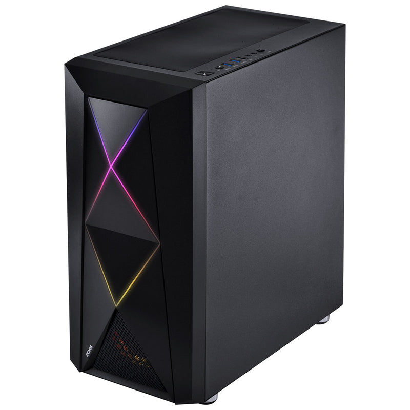 GABINETE MID-TOWER DIMENSION PRETO COM LED E FAN TRASEIRO RGB - LATERAL EM VIDRO TEMPERADO - DIPTRGB1FCV