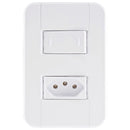 CONJUNTO 4X2 1 INTERRUPTOR PARALELO 10A 250V E 1 TOMADA 2P+T 10A 250V BRANCO