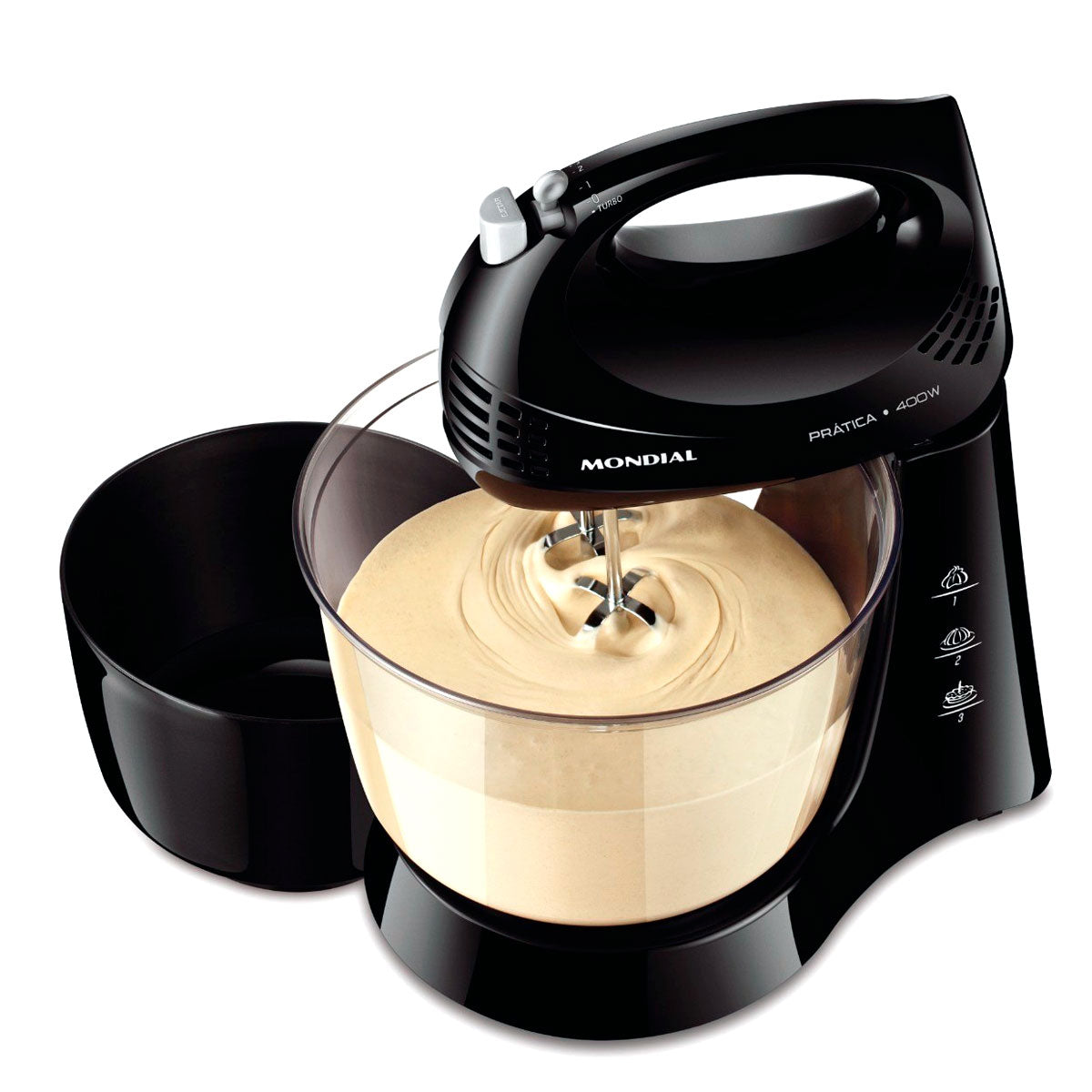 BATEDEIRA PRÁTICA COM 2 TIGELA 400W B-45-B PRETA 220V