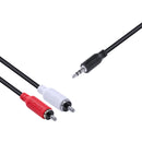 Cabo De áudio 2 Rca Macho Para P2 3.5mm Macho 28awg Puro Cobre 1 Metro - P2r35-1