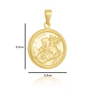 Corrente Italiana Piastrini Fecho Gaveta 2,5mm - 6g - 70 Cm + Pingente Medalha De São Jorge Diamantado - 2,3 X 2,3 Cm