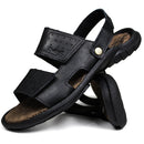 Sandália Papete Masculina De Couro Preto 3500