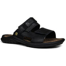 Sandália Papete Masculina De Couro Preto 3500