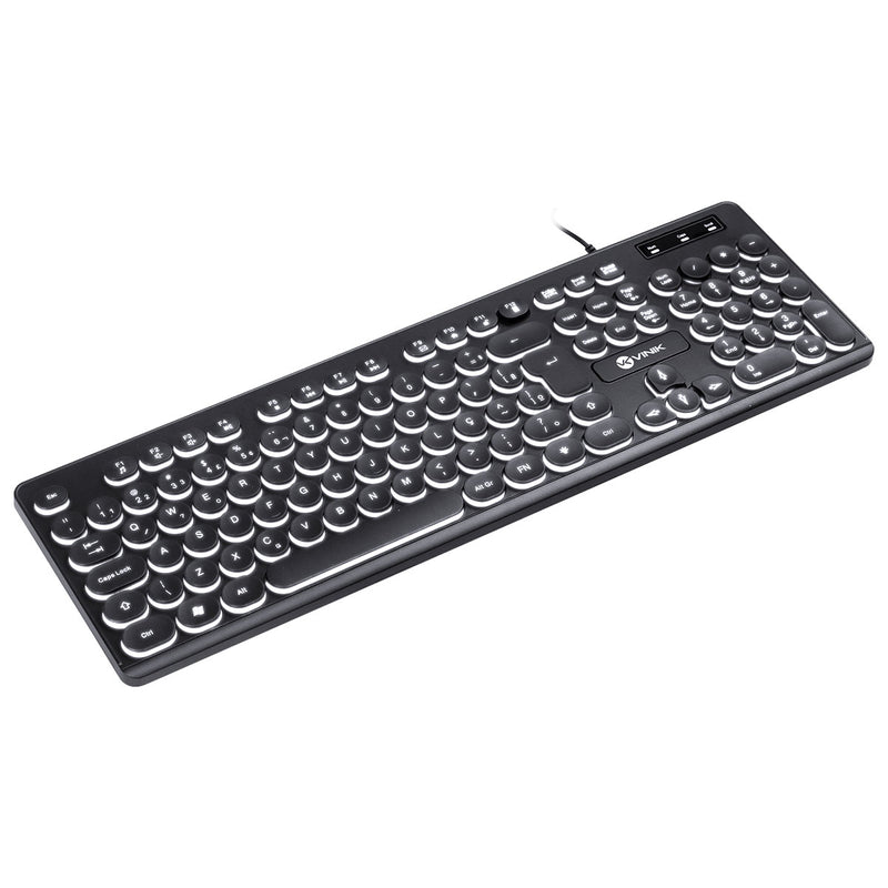 TECLADO CHOCOLATE SLIM MULTIMIDIA TECLAS REDONDAS LED BRANCO 1.8 METROS USB - TC200