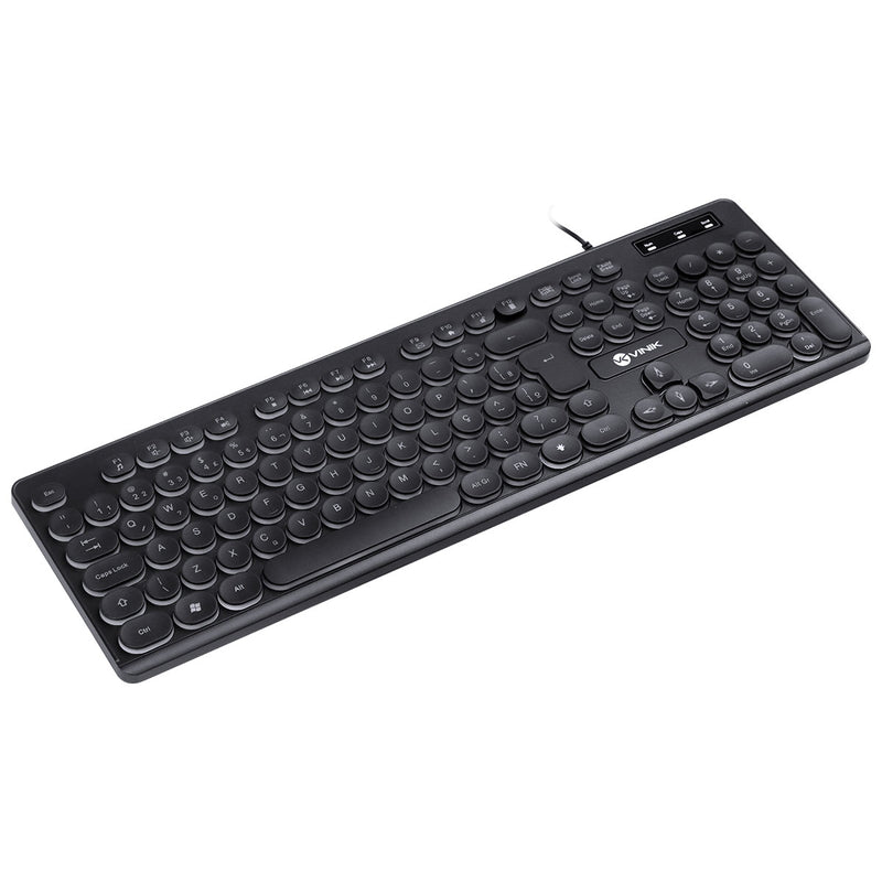 TECLADO CHOCOLATE SLIM MULTIMIDIA TECLAS REDONDAS LED BRANCO 1.8 METROS USB - TC200