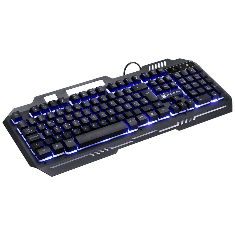 Teclado Gamer Shield Abnt2 Multimidia Led Azul 1.8 Metros Usb Topo Em Metal Sensacao Mecanica - Gt600