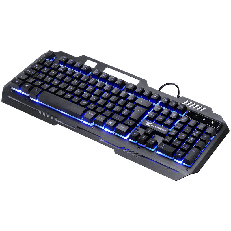 Teclado Gamer Shield Abnt2 Multimidia Led Azul 1.8 Metros Usb Topo Em Metal Sensacao Mecanica - Gt600