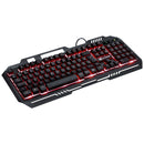 Teclado Gamer Shield Abnt2 Multimidia Led Vermelho 1.8 Metros Usb Com Topo Em Metal Sensacao Mecanica - Gt602