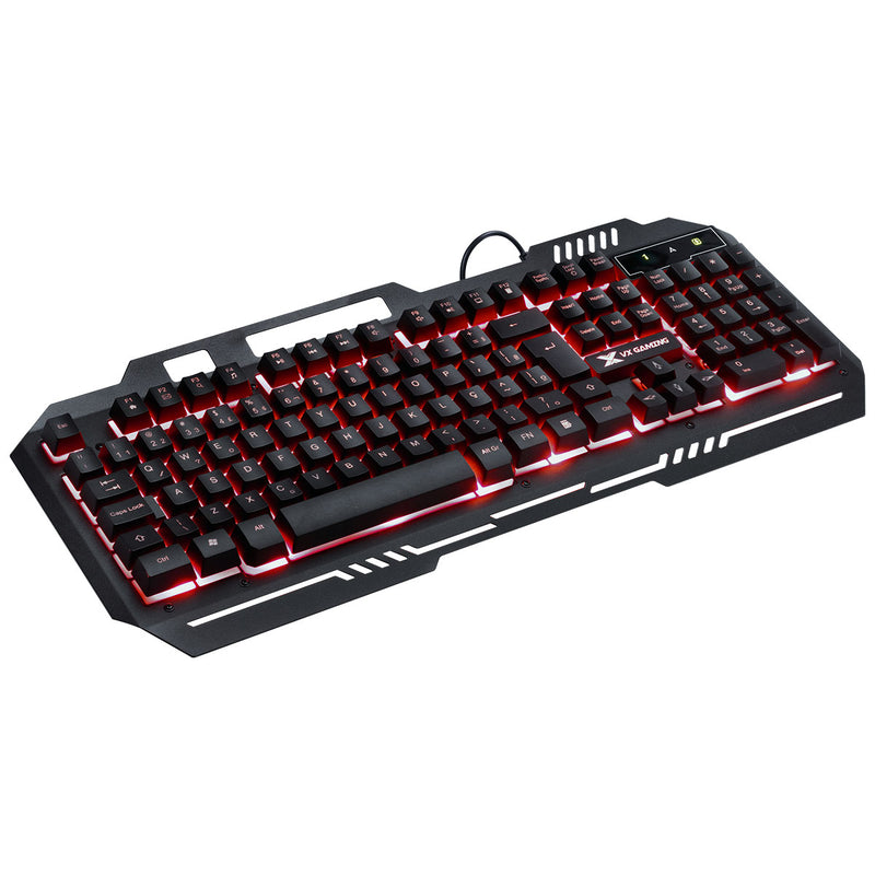 Teclado Gamer Shield Abnt2 Multimidia Led Vermelho 1.8 Metros Usb Com Topo Em Metal Sensacao Mecanica - Gt602