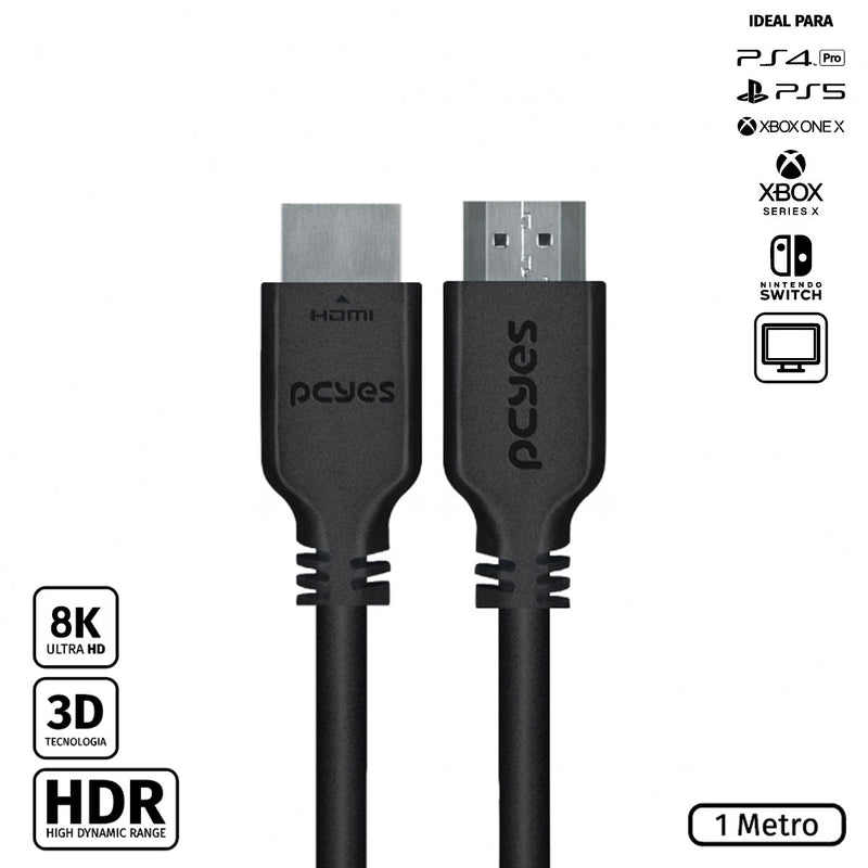 CABO HDMI ULTRA 2.1 28AWG PURO COBRE 8K 1 METRO - PHM21-1