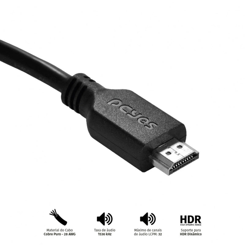 CABO HDMI ULTRA 2.1 28AWG PURO COBRE 8K 1 METRO - PHM21-1