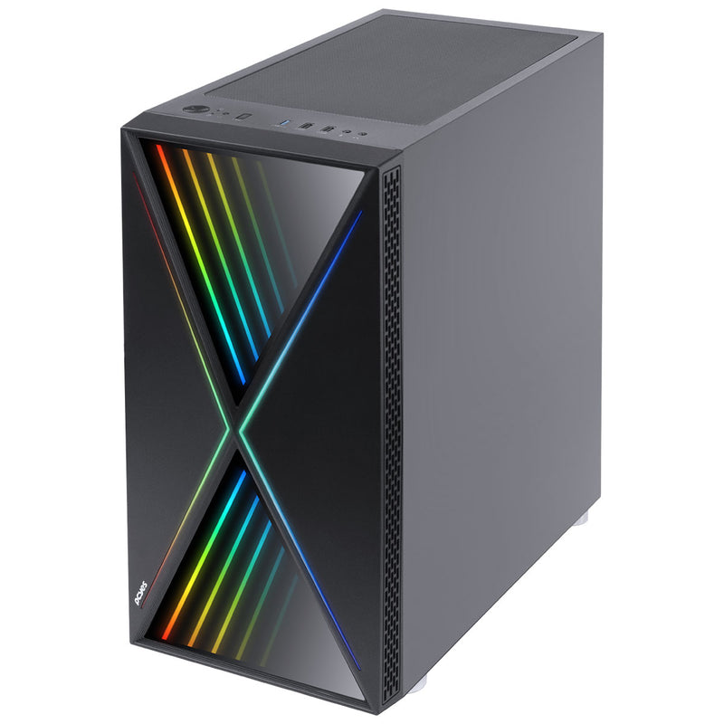 GABINETE MID-TOWER FUTURE PRETO 1 FAN RGB LATERAL EM VIDRO TEMPERADO - FUPTRGB1FV